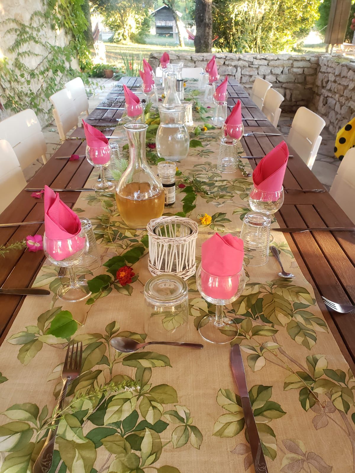 Beautifully decorated dining table